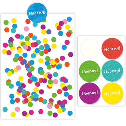 6 Partytüten Konfetti mit Stickers