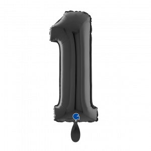 Folienballon Number 1 schwarz 66cm