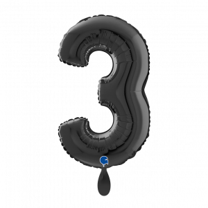 Folienballon Medium 3 Schwarz 66cm