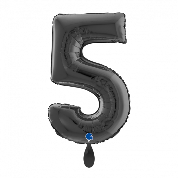 Folienballon Medium 5 Schwarz 66cm