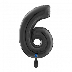 Folienballon Medium 6 Schwarz 66cm