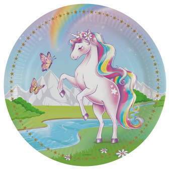 8 Teller Unicorn Dreams Papier 23 cm