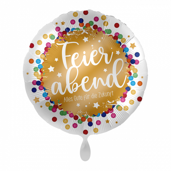Folienballon "Feierabend  Alles Gute für die Zukunft" Konfetti 43cm