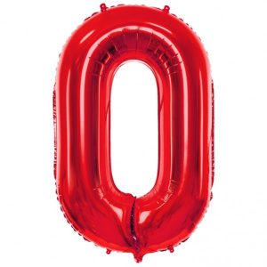 Folienballon Large 0 Rot 86cm