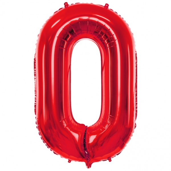 Folienballon Large 0 Rot 86cm