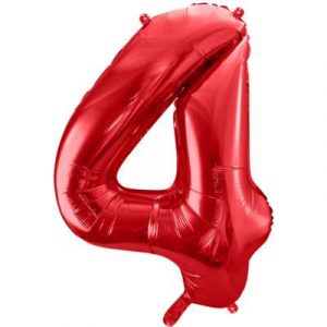 Folienballon Large 4 Rot 86cm