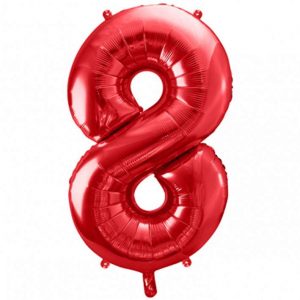 Folienballon Large 8 Rot 86cm
