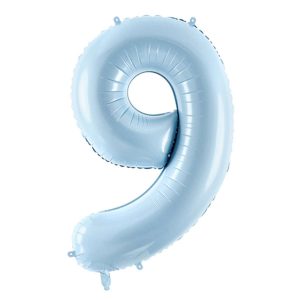Folienballon Medium 9 Pastelblau 72 cm