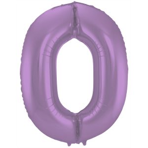 Folienballon Zahl 0 Lila Metallic Matt - 86 cm