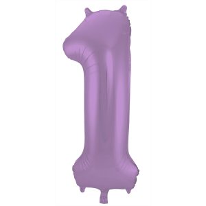 Folienballon Zahl 1 Lila Metallic Matt - 86 cm