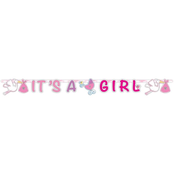Geburt Mädchen It‘s a Girl Buchstabengirlande ca. 1m lang