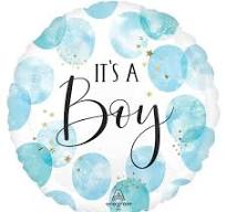 Folienballon Baby Boy Blue Watercolor 43cm