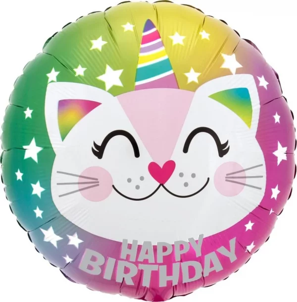 Folienballon Birthday Caticorn 43cm