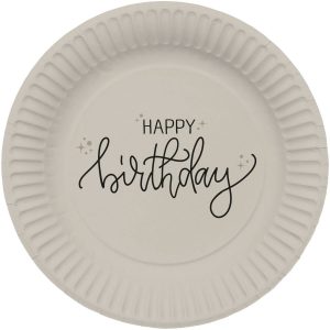 Pappteller - Crème Noir - 23 cm - 8 Stück