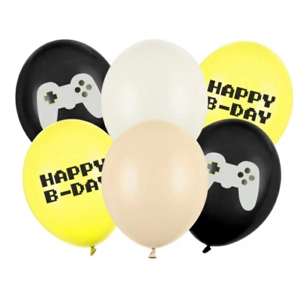 6 Ballons 30 cm, Happy B-Day, Mix