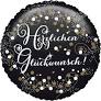 Folienballon "Herzlichen Glückwunsch " rund, 43 cm