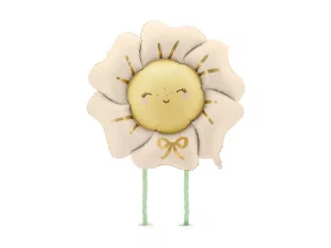 Folienballon Blume, 104x104 cm, hellbeige