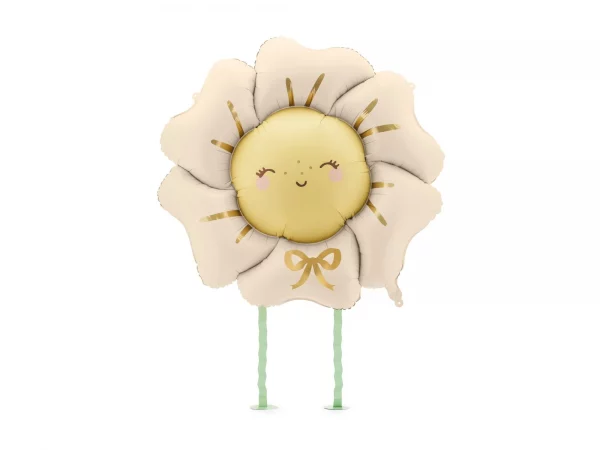 Folienballon Blume, 104x104 cm, hellbeige