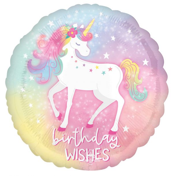 Folienballon Enchanted Unicorn Birthday 43cm
