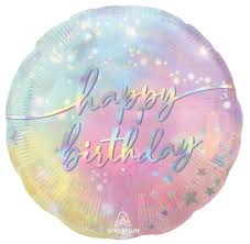 Folienballon "Luminous Birthday " rund, 43 cm