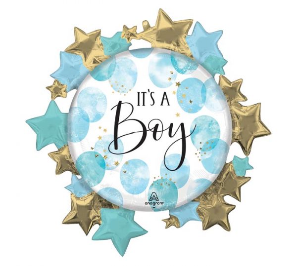 Folienballon BABY BOY WATERCOLOR SUPERSHAPE 76cm