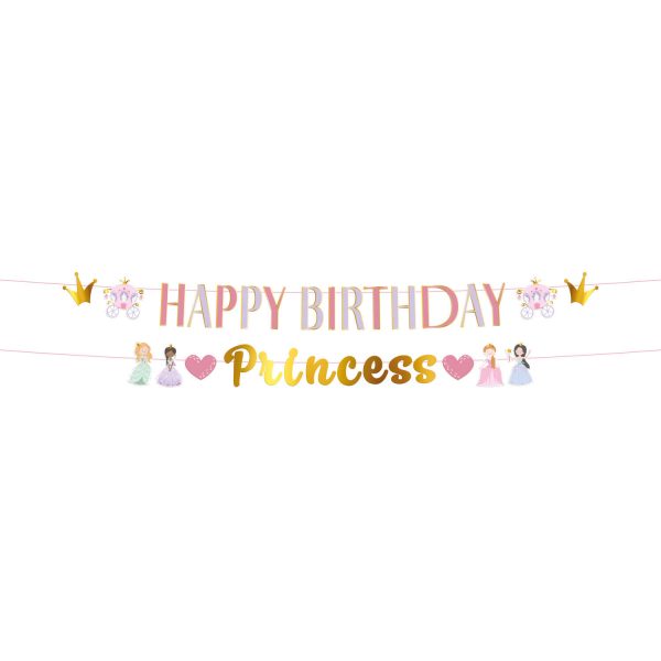 Buchstabengirlande Set - Pretty Princess - 1,5 meter