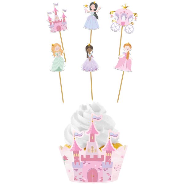 Cupcake Deko-Set - Pretty Princess - 6 Sets