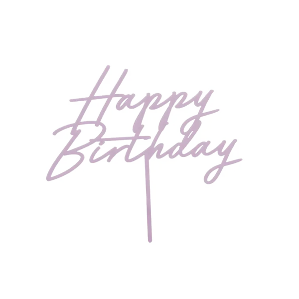 Acryl-Kuchentopper ''Happy Birthday'',lila , 16,5 cm