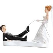 PartyDeco Figur Hochzeitspaar mit Seil, 13cm