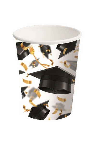 8 Papier- Becher Absolventen Graduation Abschluss