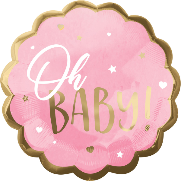 Jumbo Pink Baby Girl Foil Balloon 55 cm x 55 cm