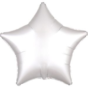 Standard Silk Lustre White Folienballon Stern 48 cm