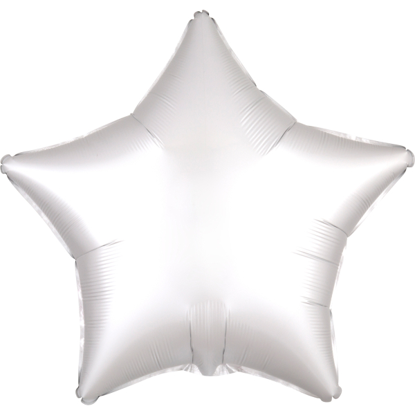 Standard Silk Lustre White Folienballon Stern 48 cm