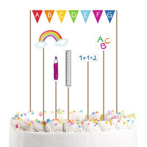 Kuchendekoration Schulstart Papier 15 x 20 cm