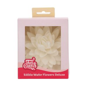 FunCakes Essbare Papierblumen Deluxe Pfingstrose Weiß Groß pk/1