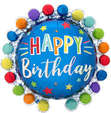 Folienballon Dot Circle Birthday 66cm