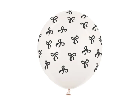 Ballons 30 cm, Schleifen, Pastel Off-white