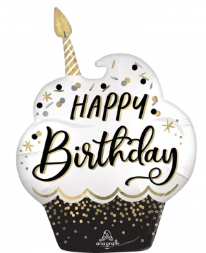 Folienballon Happy Birthday Cupcake Wishes 73cm
