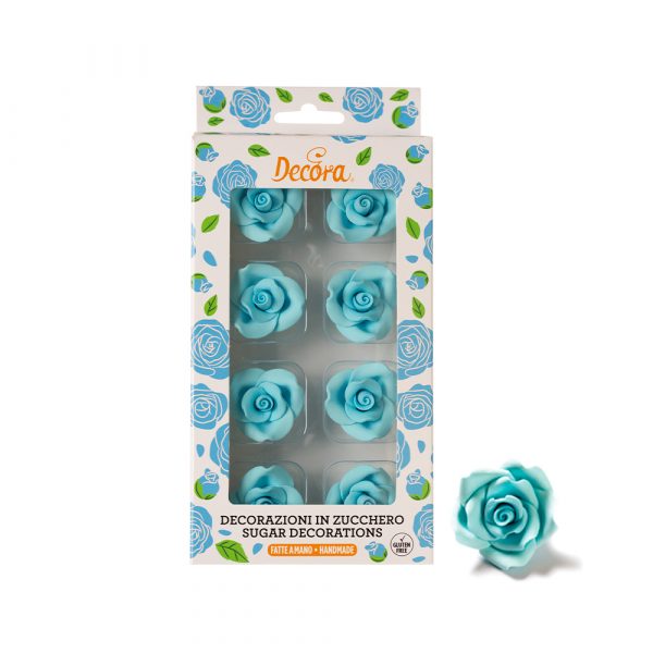 Decora Rosen groß hellblau 6 Stück