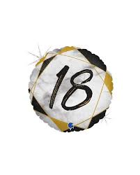 Folienballon Marble Mate 18 Negro 43cm
