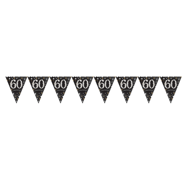 Wimpelkette 60 Sparkling Celebrations gold Folie 396,2 x 21,5 cm
