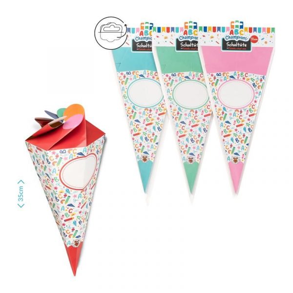 Schultüten 35cm faltbar, verschiedene Farben