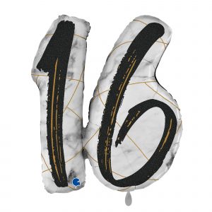 XXL Folienballon Marble Mate 16 Negro 97cm