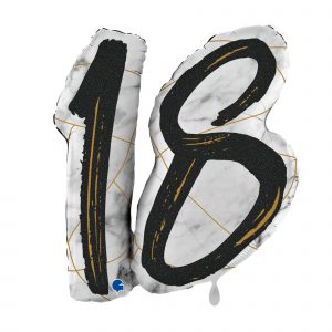 XXL Folienballon Marble Mate 18 Negro 97cm
