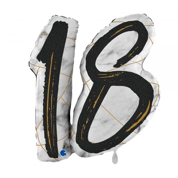 XXL Folienballon Marble Mate 18 Negro 97cm