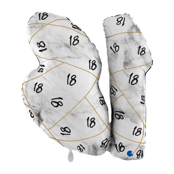 XXL Folienballon Marble Mate 18 Negro 97cm