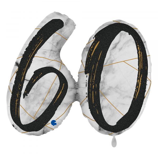 G31013GHK-P_1 XXL Folienballon Marble Mate 60 Negro 97cm