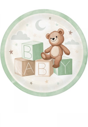 8 Teller Teddybär Baby 22,2cm
