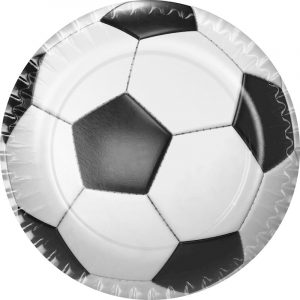 10 Teller Fussball 23 cm aus Papier