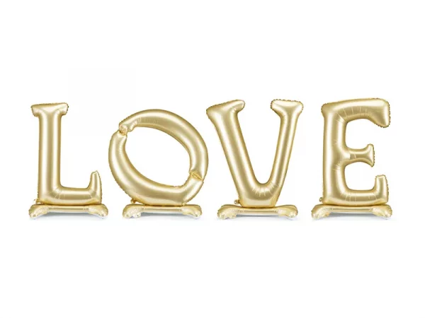 Stehender Folienballon 'LOVE', 350x114 cm, gold